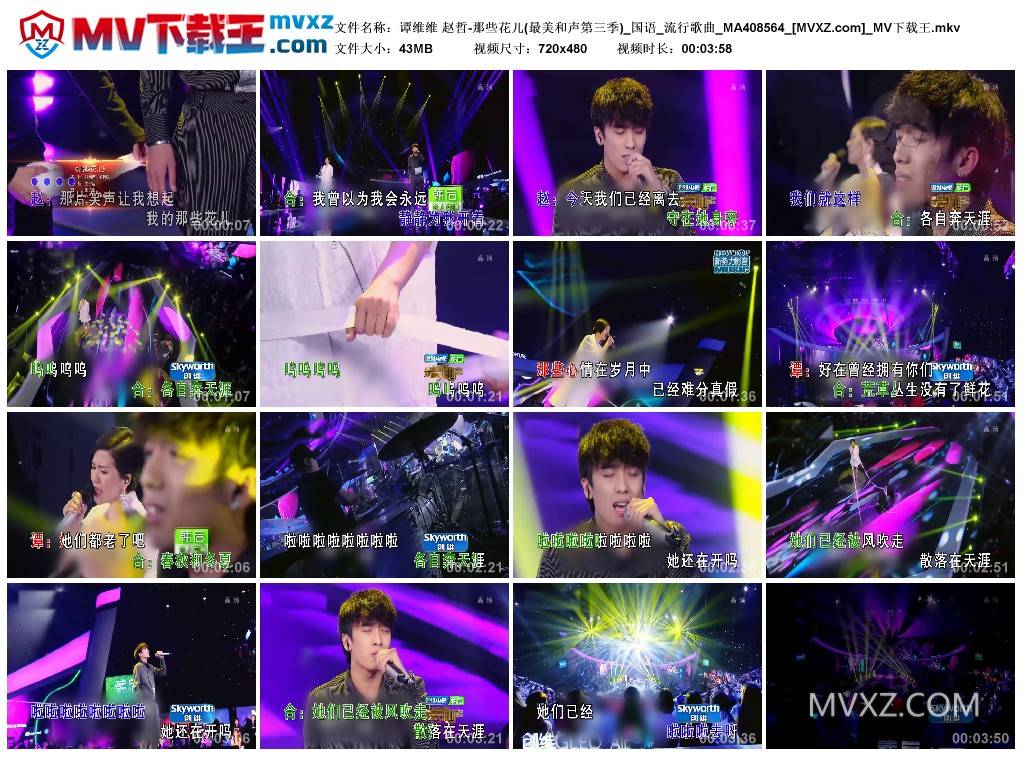 谭维维 赵哲-那些花儿(最美和声第三季)_国语_流行歌曲_MA408564